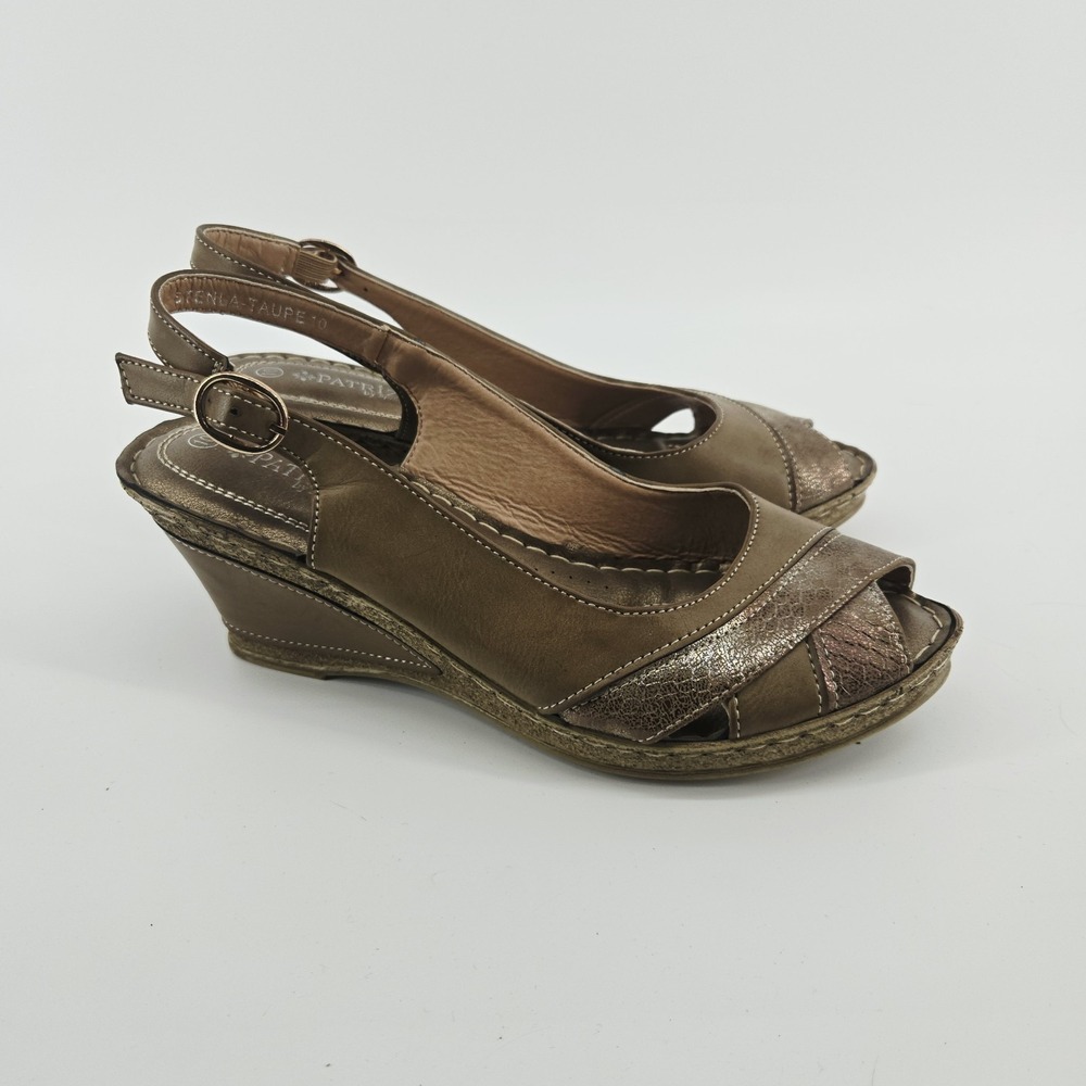 Patrizia Women's Wedge Sandal Brown EU Size 41 US Size 10M